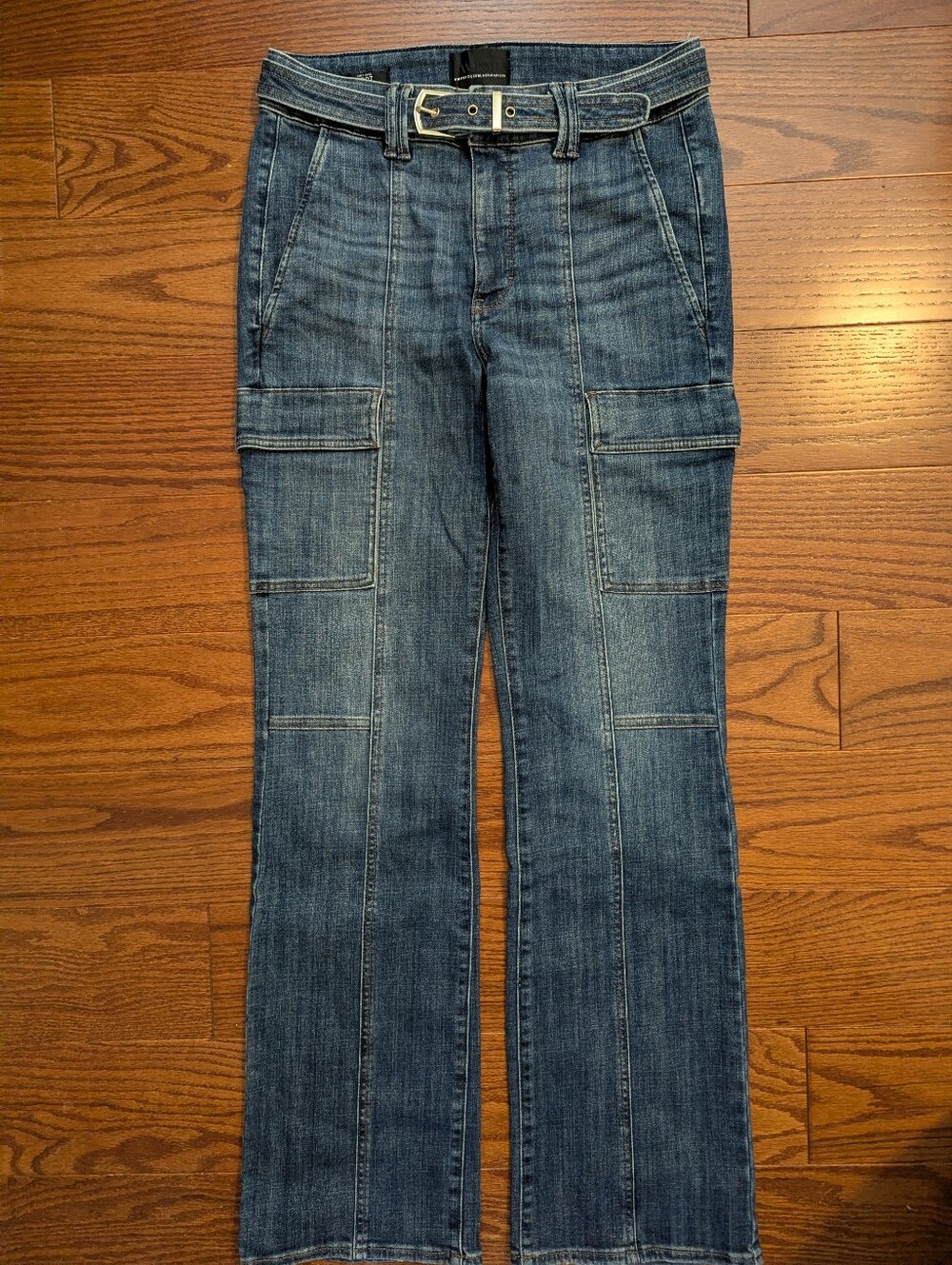 White House Black Market Cargo Bootcut Jeans with Belt